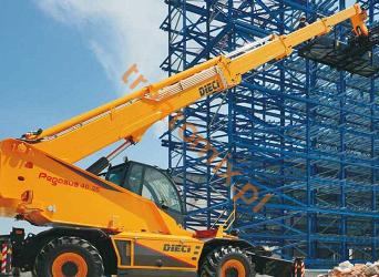 ŁADOWARKA DIECI PEGASUS 50.25 z widłami do palet, trójstronnym koszem 800 kg i wciągarką